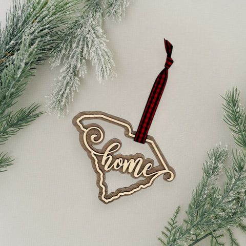 South Carolina Home Double Layer Ornament