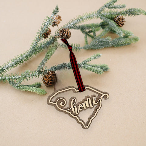 South Carolina Home Double Layer Ornament