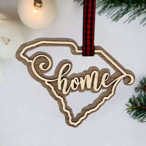 South Carolina Home Double Layer Ornament