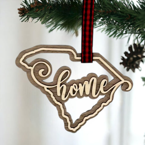 South Carolina Home Double Layer Ornament