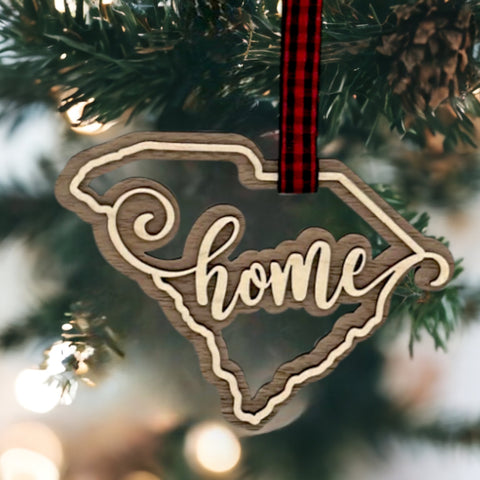 South Carolina Home Double Layer Ornament