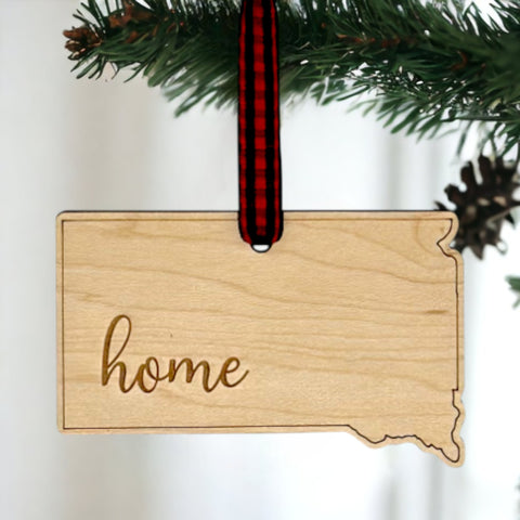 South Dakota Home Script Ornament