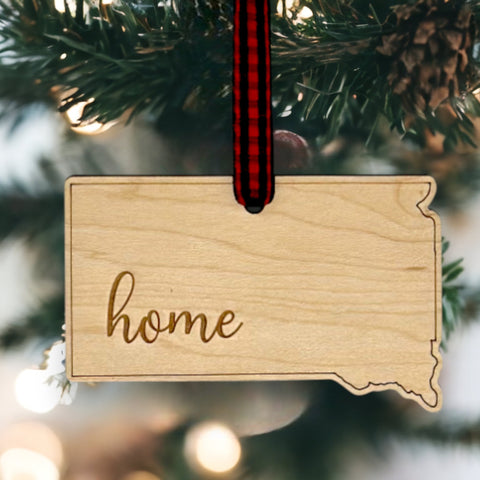South Dakota Home Script Ornament