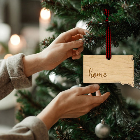 South Dakota Home Script Ornament