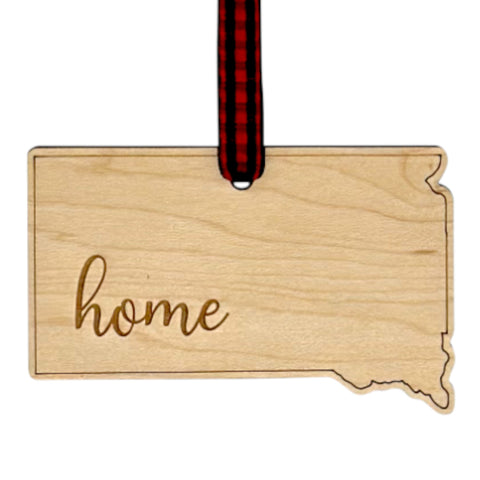 South Dakota Home Script Ornament