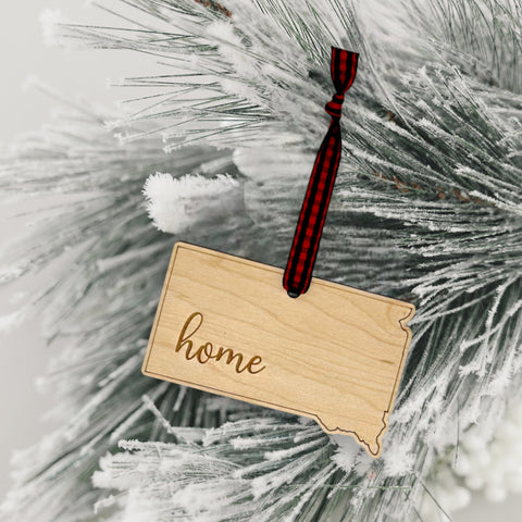 South Dakota Home Script Ornament