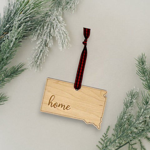 South Dakota Home Script Ornament