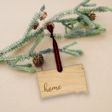 South Dakota Home Script Ornament