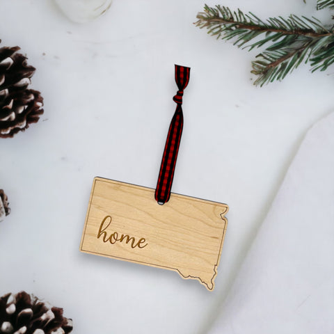 South Dakota Home Script Ornament