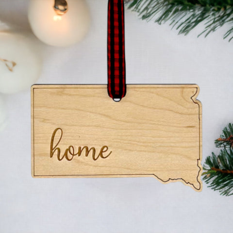 South Dakota Home Script Ornament
