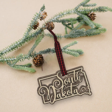 South Dakota Double Layer Ornament