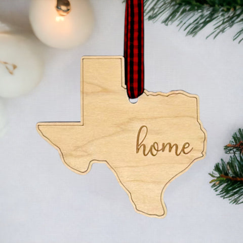 Texas Home Script Ornament