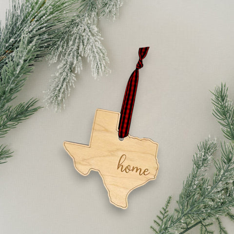 Texas Home Script Ornament