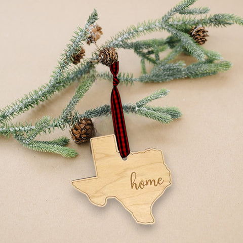 Texas Home Script Ornament