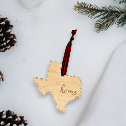 Texas Home Script Ornament