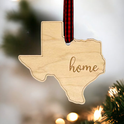Texas Home Script Ornament