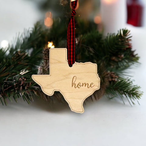 Texas Home Script Ornament