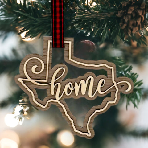 Texas Home Double Layer Ornament