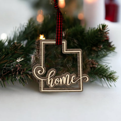 Utah Home Double Layer Ornament