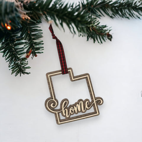 Utah Home Double Layer Ornament