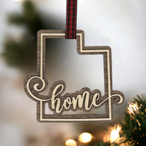 Utah Home Double Layer Ornament