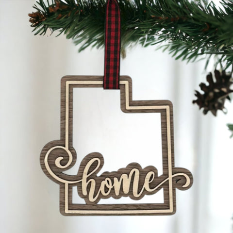 Utah Home Double Layer Ornament