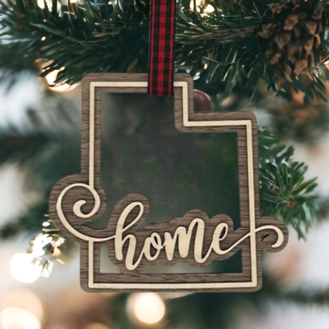 Utah Home Double Layer Ornament
