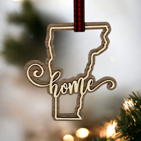 Vermont Home Double Layer Ornament