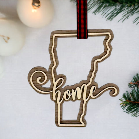 Vermont Home Double Layer Ornament