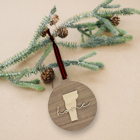 Vermont Home Cursive Ornament