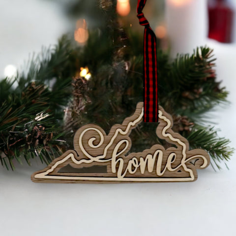 Virginia Home Double Layer Ornament