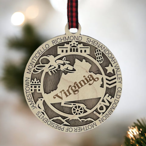 Embrace Southern elegance! Introducing the Virginia State Highlights Ornament—where history meets holiday charm. Elevate your festivities with a touch of Old Dominion magic.