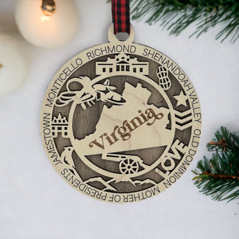 Embrace Southern elegance! Introducing the Virginia State Highlights Ornament—where history meets holiday charm. Elevate your festivities with a touch of Old Dominion magic.