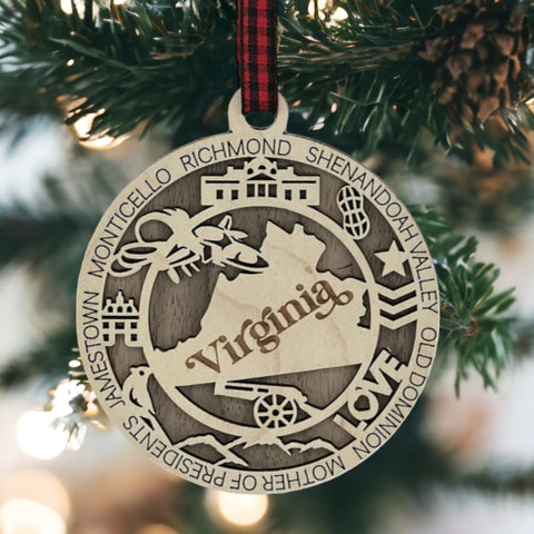 Embrace Southern elegance! Introducing the Virginia State Highlights Ornament—where history meets holiday charm. Elevate your festivities with a touch of Old Dominion magic.