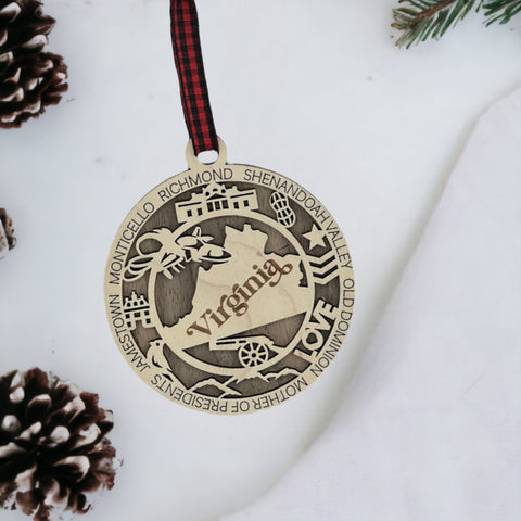 Embrace Southern elegance! Introducing the Virginia State Highlights Ornament—where history meets holiday charm. Elevate your festivities with a touch of Old Dominion magic.