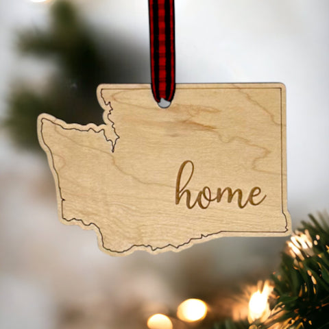 Washington Home Script Ornament