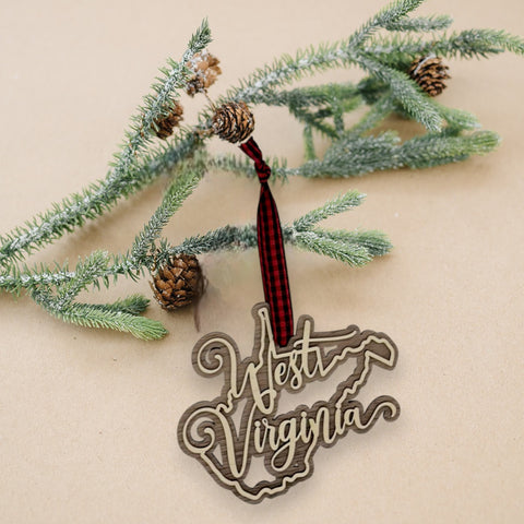 West Virginia Double Layer Ornament