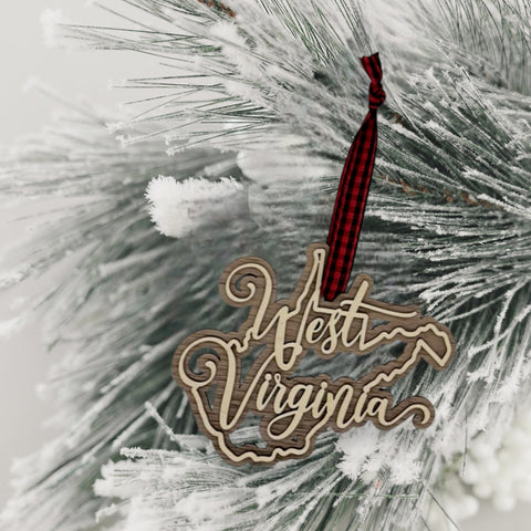 West Virginia Double Layer Ornament