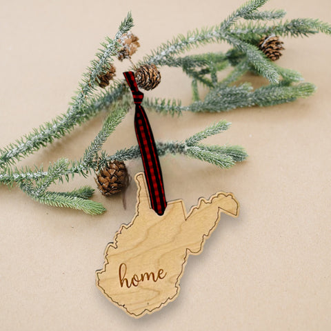 West Virginia Home Script Ornament