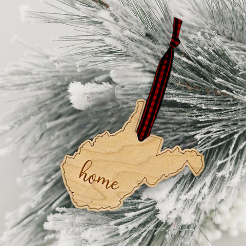West Virginia Home Script Ornament