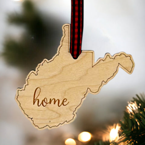 West Virginia Home Script Ornament