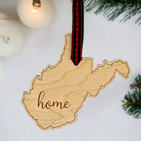 West Virginia Home Script Ornament