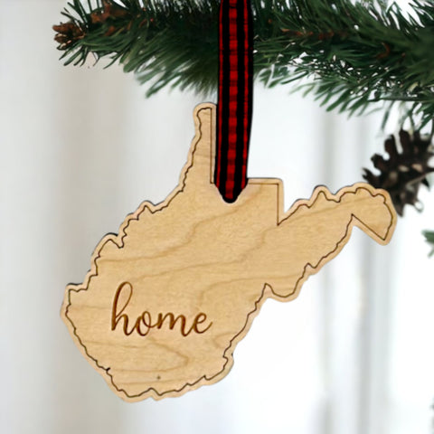 West Virginia Home Script Ornament