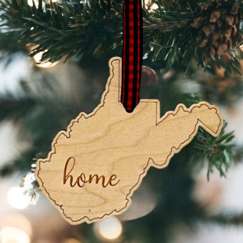 West Virginia Home Script Ornament