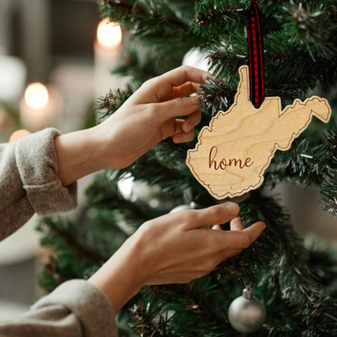 West Virginia Home Script Ornament