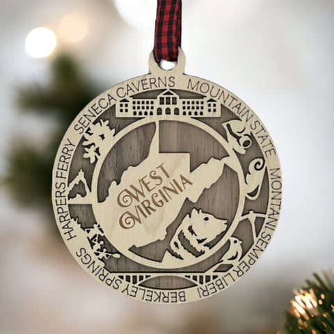 Experience the mountain magic! Introducing the West Virginia State Highlights Ornament—a captivating blend of heritage and scenery. Elevate your holiday décor with a touch of Wild, Wonderful West Virginia. Discover the spirit of the Mountain State this season!