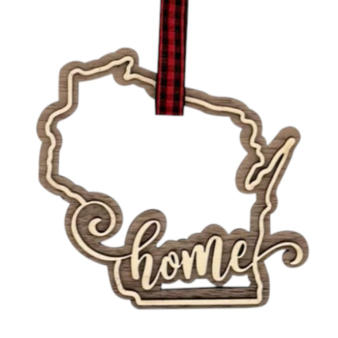 Wisconsin Home Double Layer Ornament