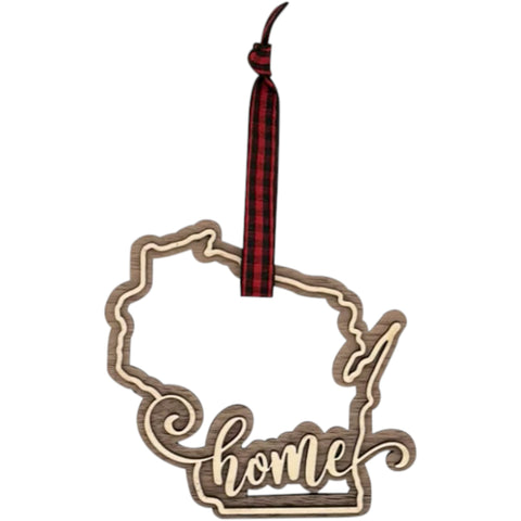 Wisconsin Home Double Layer Ornament