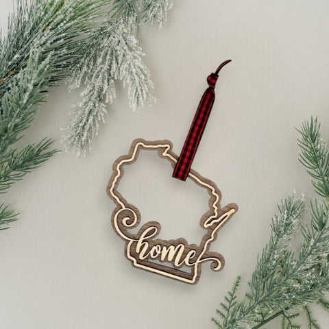 Wisconsin Home Double Layer Ornament