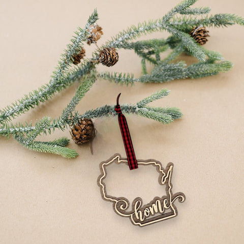Wisconsin Home Double Layer Ornament